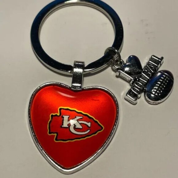 NFL Accessories Kansas City Chiefs Nfl I Love Football Keychain New